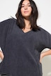 Blusenshirt, oversized, Musselin, V-Ausschnitt