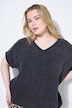 Blusenshirt, oversized, Musselin, V-Ausschnitt