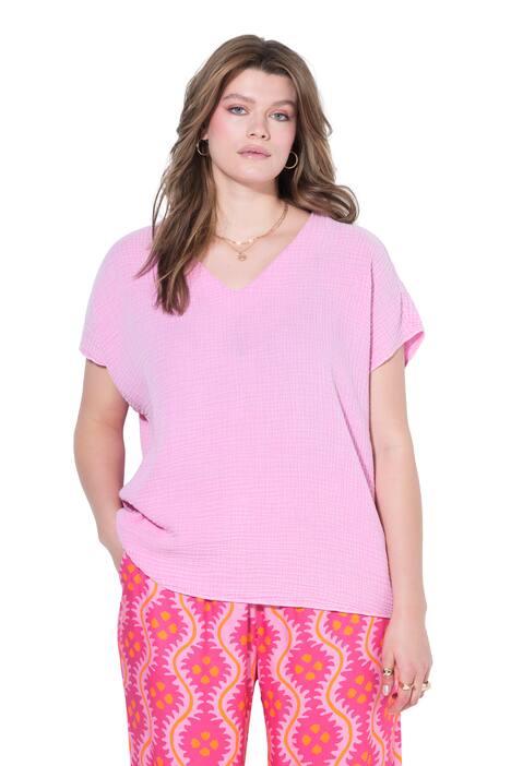 Halenka, oversize, mušelín, výstřih do V