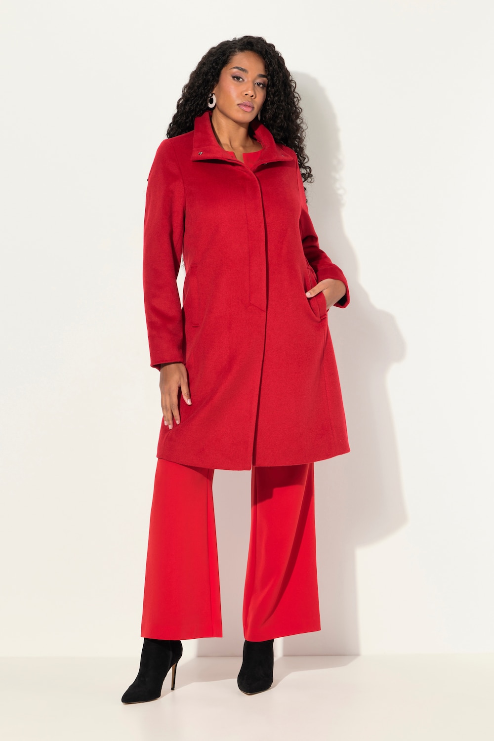 Thumbnail - Große Größen Mantel, Damen, rot, Größe: 54/56, Polyester/Wolle, Ulla Popken