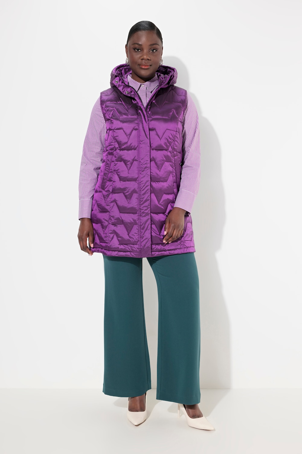 Große Größen Steppweste, Damen, rosa, Größe: 54/56, Polyester/Synthetische Fasern, Ulla Popken