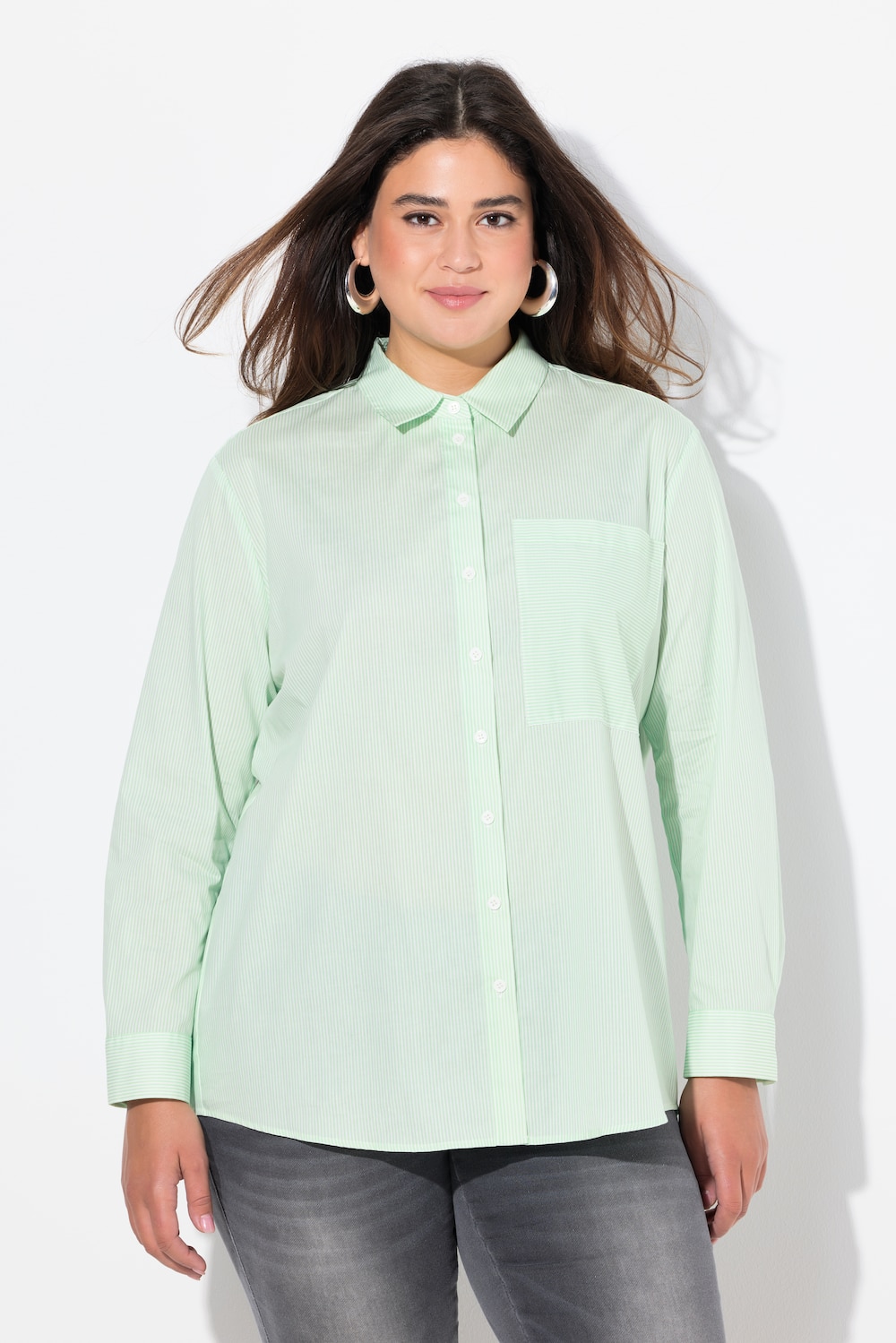 Große Größen Bluse, Damen, türkis, Größe: 58/60, Baumwolle, Ulla Popken