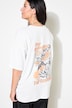 T-shirt, oversized, print bagpå.