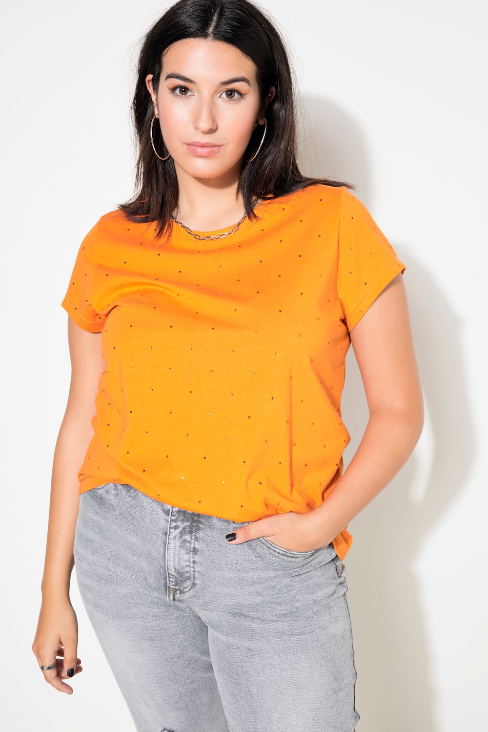 Große Größen T-Shirt, Damen, orange, Größe: 54/56, Baumwolle, Studio Untold