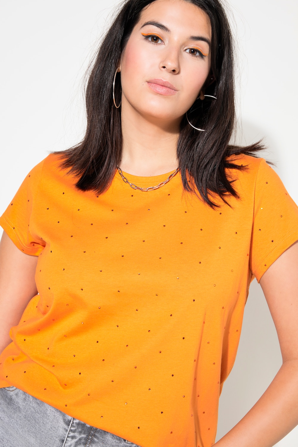 Große Größen T-Shirt, Damen, orange, Größe: 46/48, Baumwolle, Studio Untold