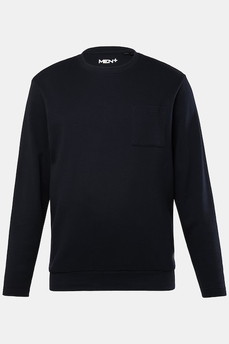 Men+ Langarmshirt, Waffelstruktur, Bauchfit, Rundhals, bis 8 XL