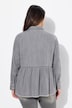Denim blouse, volant, A-lijn, overhemdkraag, lange mouwen, franjes