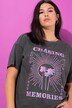 T-shirt, oversized, grote print, vintage look