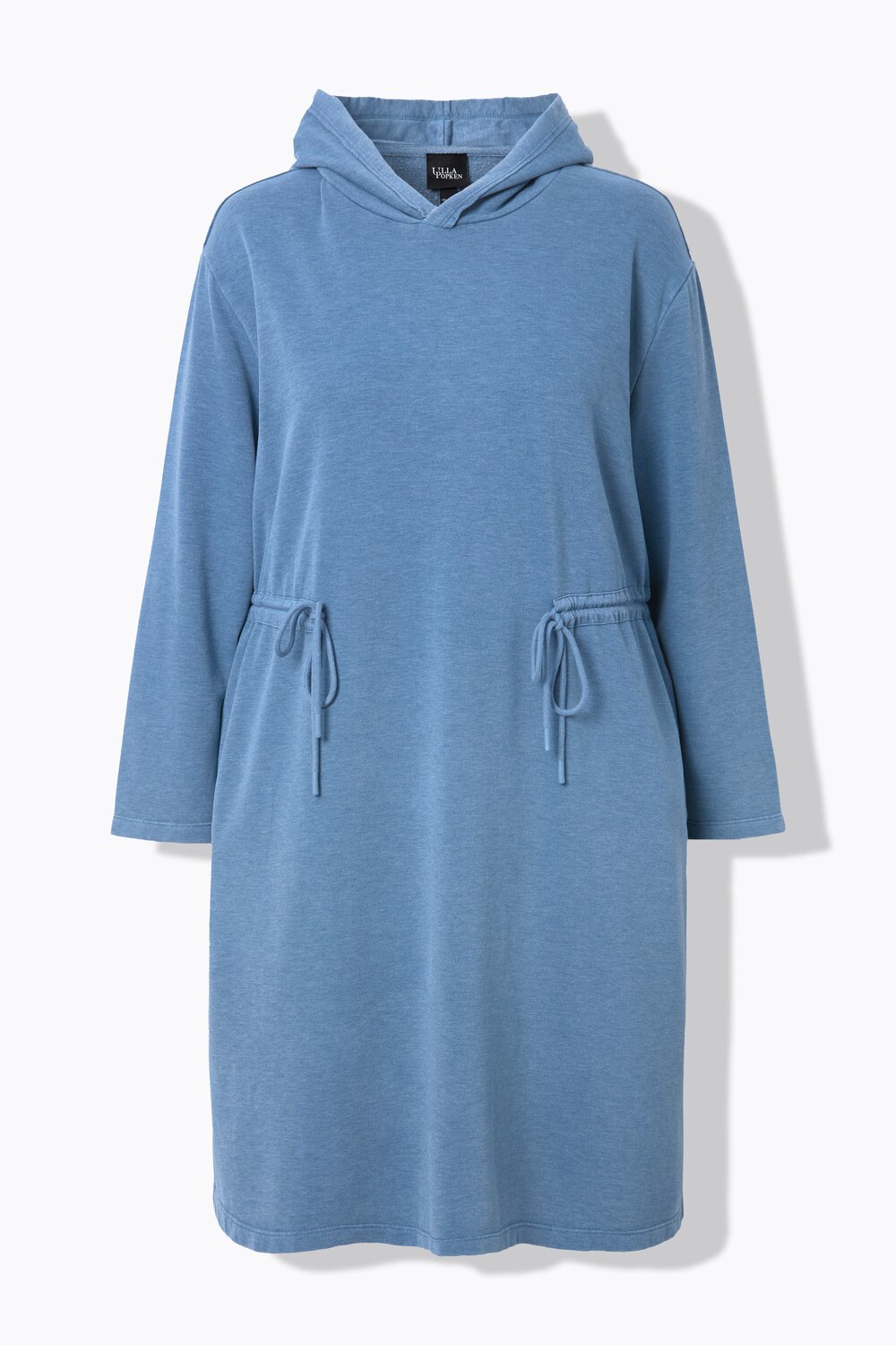 Stora storlekar Hoodieklänning i A-linjemodell, Dam, blå, storlek: 50/52, Polyester/Bomull, Ulla Popken