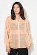 Bluse, Chiffon mit Print, Ballon-Langarm