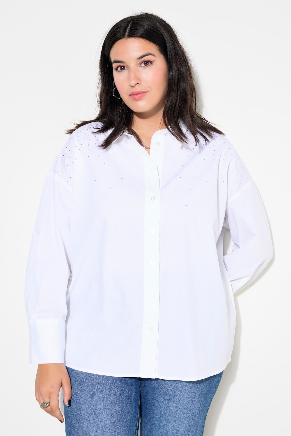 Große Größen Hemdbluse, Damen, beige, Größe: 50/52, Baumwolle, Studio Untold