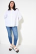 Hemdbluse, oversized, Strass, Langarm