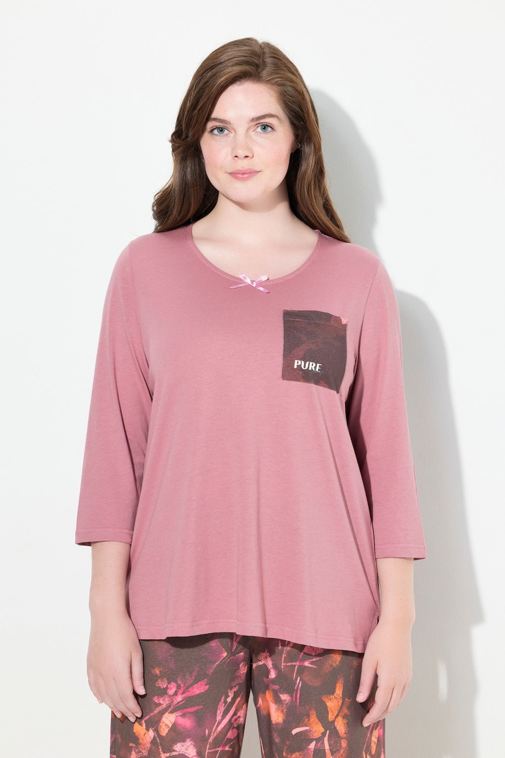 Große Größen Pyjamashirt, Damen, rosa, Größe: 46/48, Baumwolle, Ulla Popken