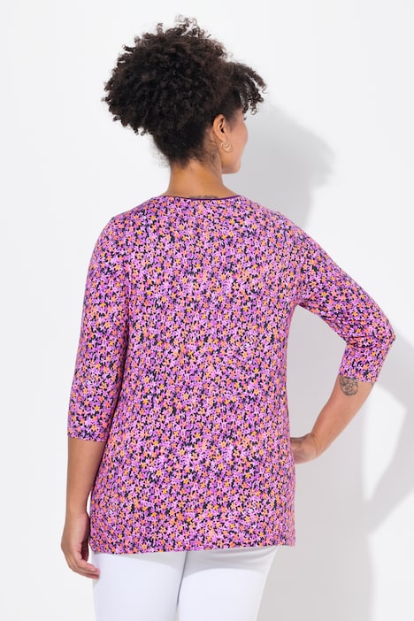 T-shirt, classic fit, bloemenpatroon
