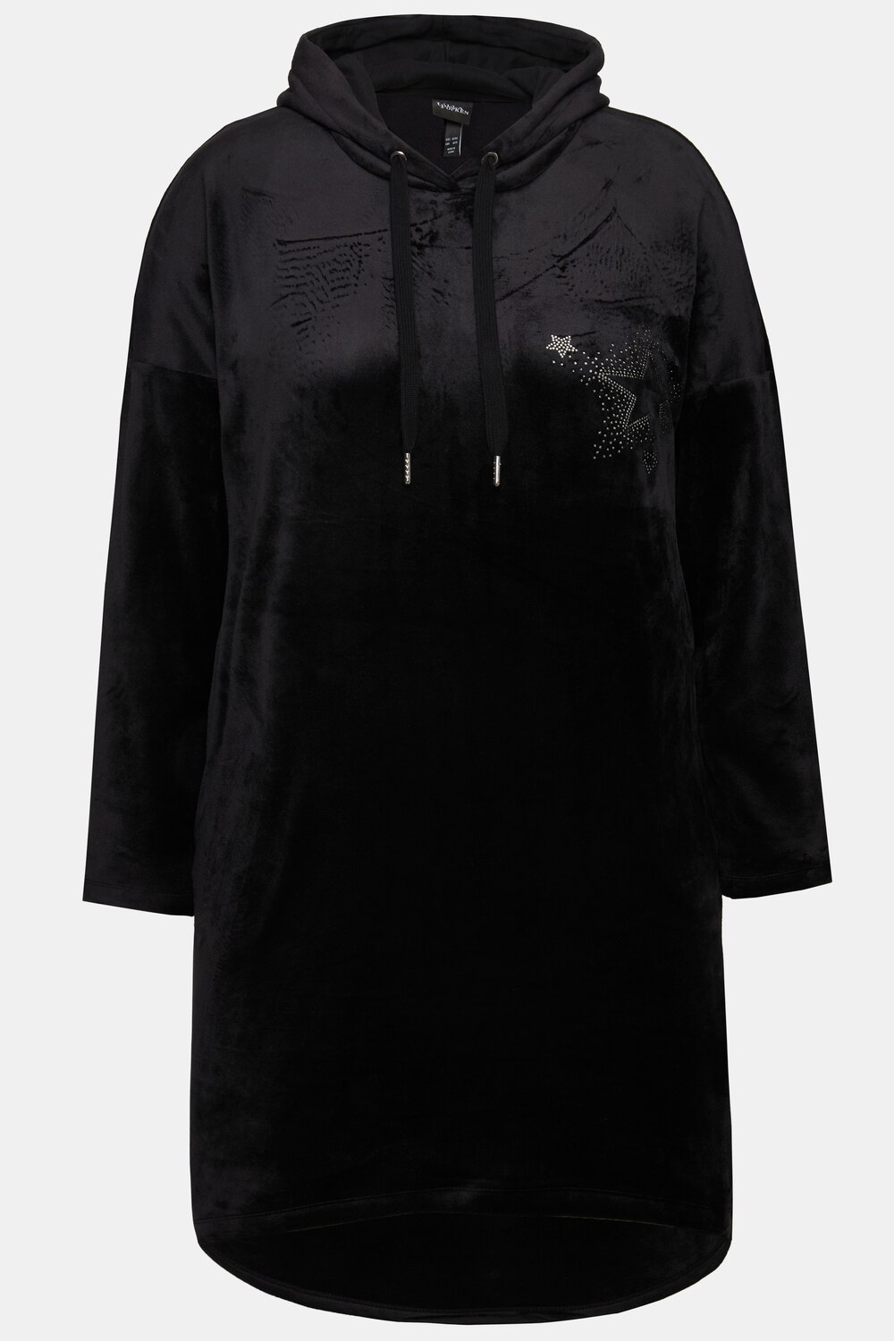 Stora storlekar Loungewear-plyschklänning, Dam, svart, storlek: 46/48, Polyester, Ulla Popken