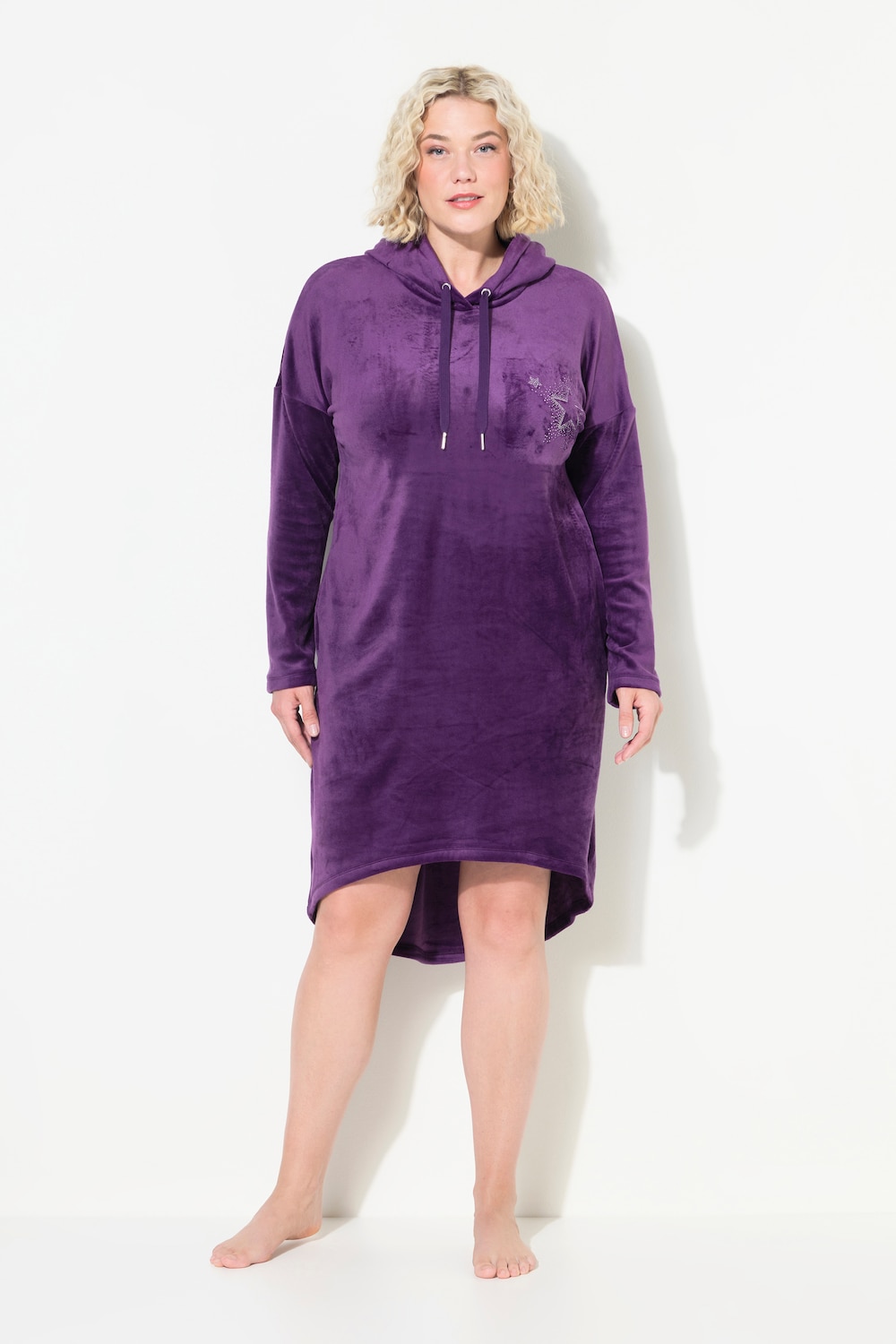 Große Größen Loungewear-Nickikleid, Damen, lila, Größe: 46/48, Polyester, Ulla Popken