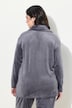 Loungewear nicki-jakke, foldekrave, lange ærmer, genanvendt