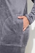 Loungewear nicki-jakke, foldekrave, lange ærmer, genanvendt