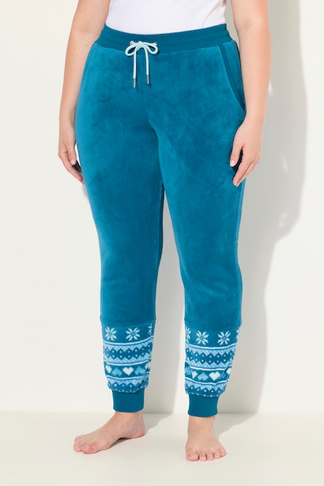 Pantalon d'intérieur en polaire, motif norvégien et taille élastique, matière recyclée