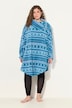 Homewear-poncho, Noors, pluche, kraag, gerecycled