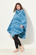 Homewear-poncho, Noors, pluche, kraag, gerecycled