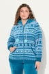 Homewear-Jacke, Plüsch, Norweger, Kapuze, recycelt