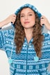 Homewear-Jacke, Plüsch, Norweger, Kapuze, recycelt