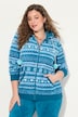 Homewear-Jacke, Plüsch, Norweger, Kapuze, recycelt