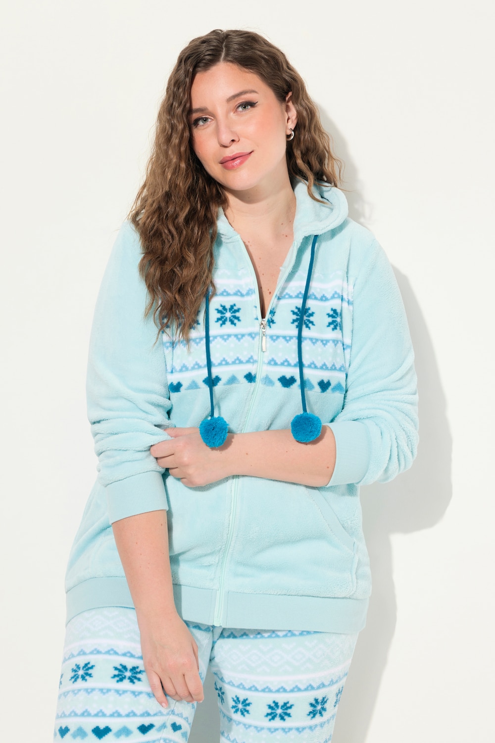 Große Größen Homewear-Jacke, Damen, türkis, Größe: 58/60, Ulla Popken