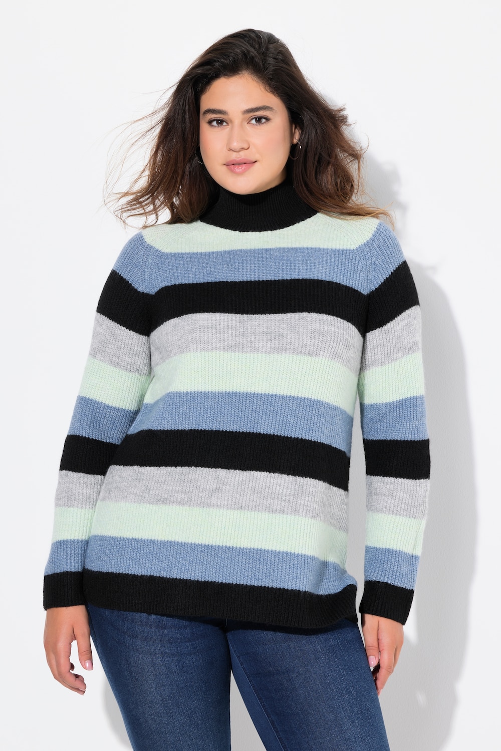 Große Größen Pullover, Damen, türkis, Größe: 46/48, Synthetische Fasern/Polyester, Ulla Popken