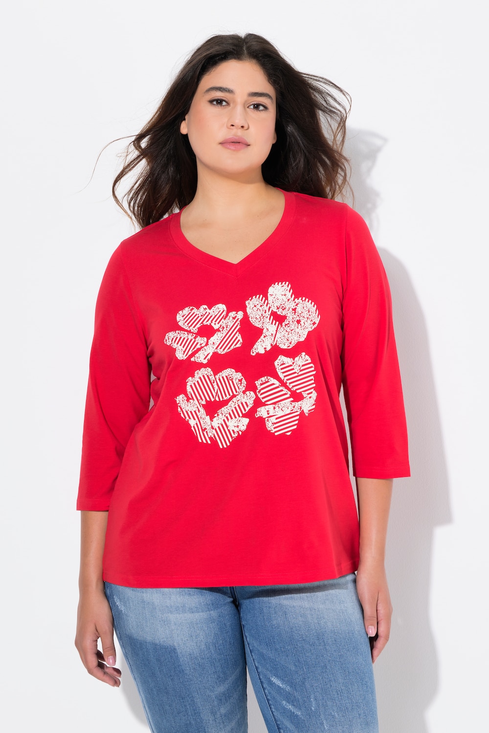 Große Größen Shirt, Damen, rot, Größe: 50/52, Baumwolle, Ulla Popken