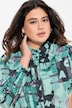 Lange blouse, A-lijn, overhemdkraag, lange mouwen