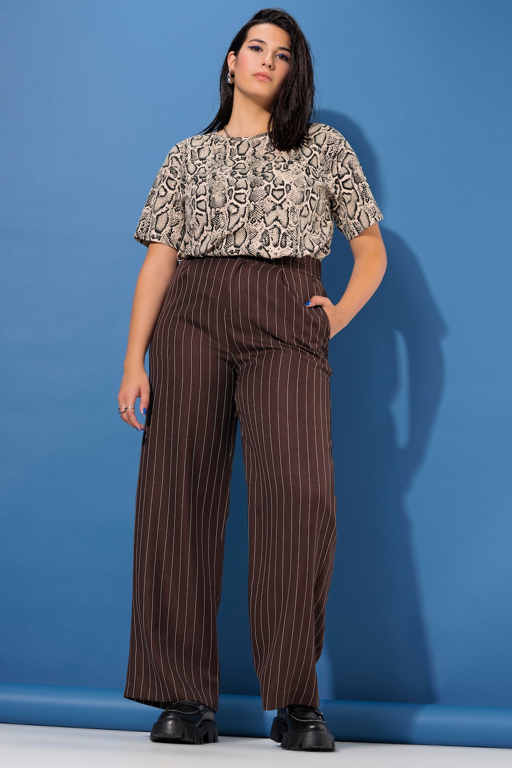 Stora storlekar Byxa, Dam, brun, storlek: 50, Polyester, Studio Untold