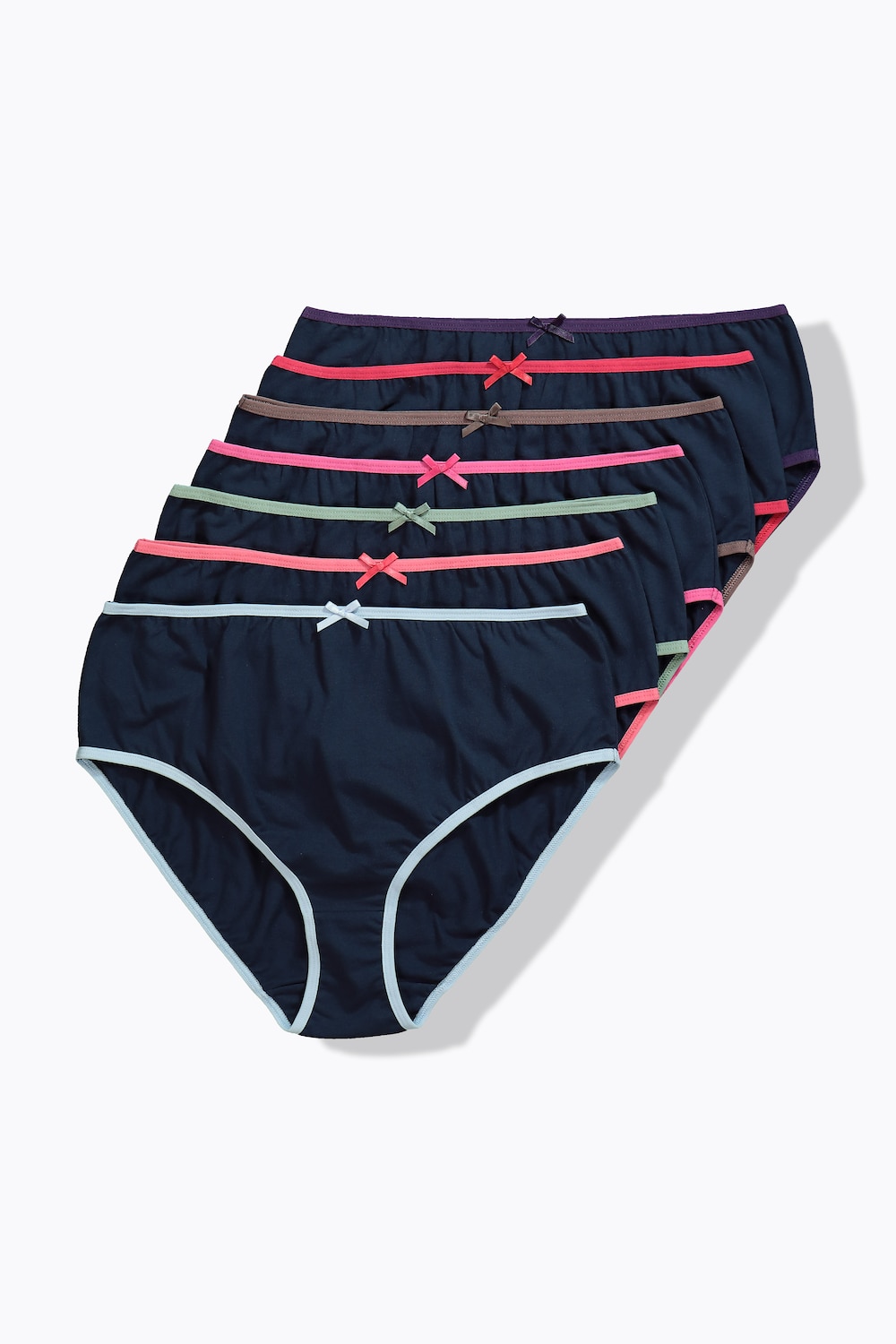 Midislips, 7er-Pack, farbige Einfassungen