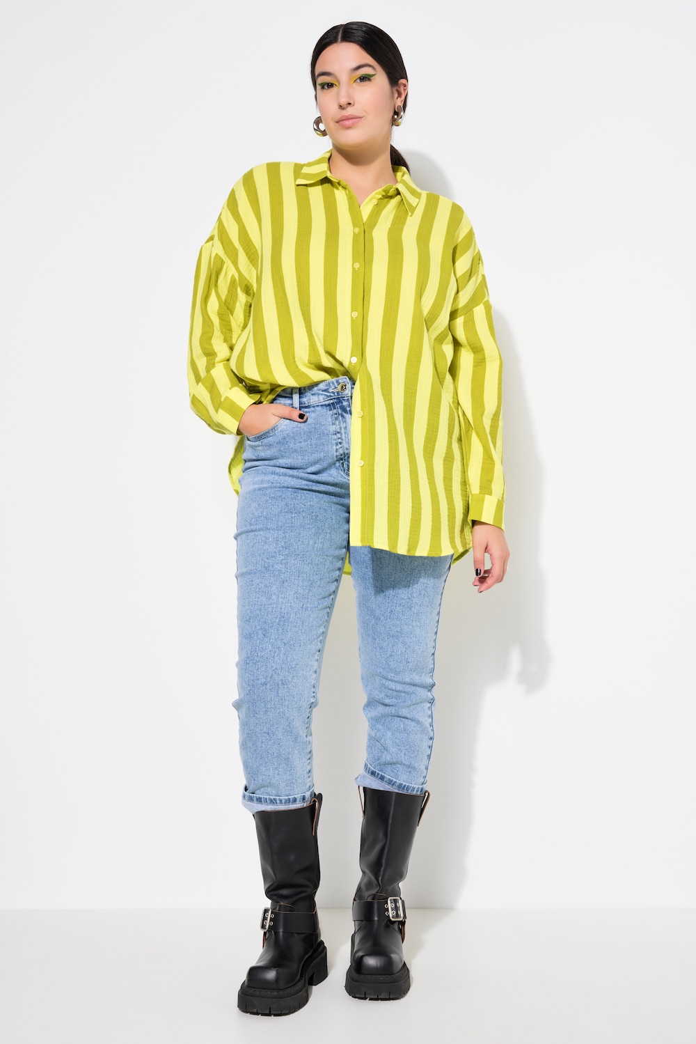 Große Größen Mom-Jeans, Damen, blau, Größe: 52, Baumwolle, Studio Untold