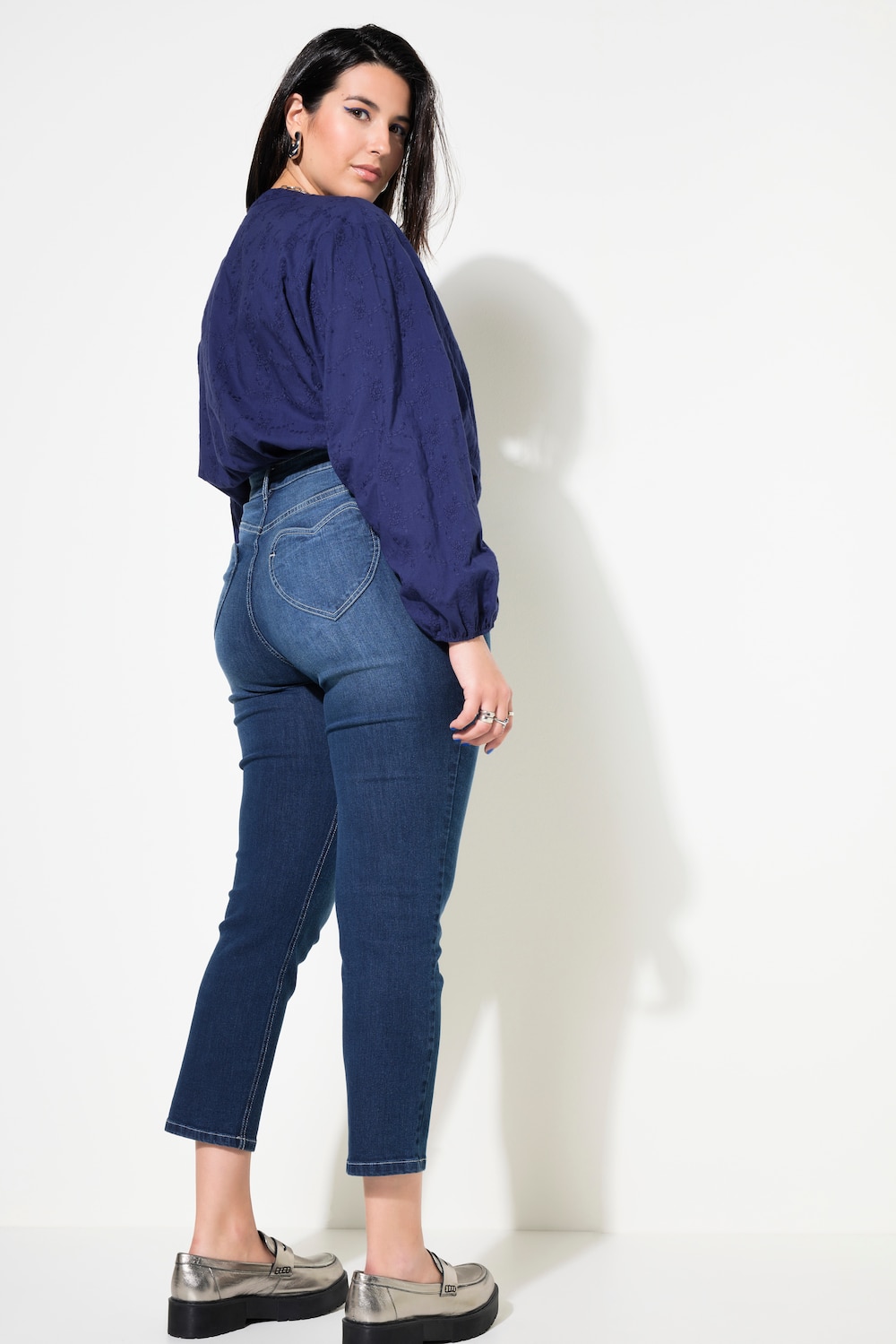 Große Größen Mom-Jeans, Damen, blau, Größe: 44, Baumwolle, Studio Untold