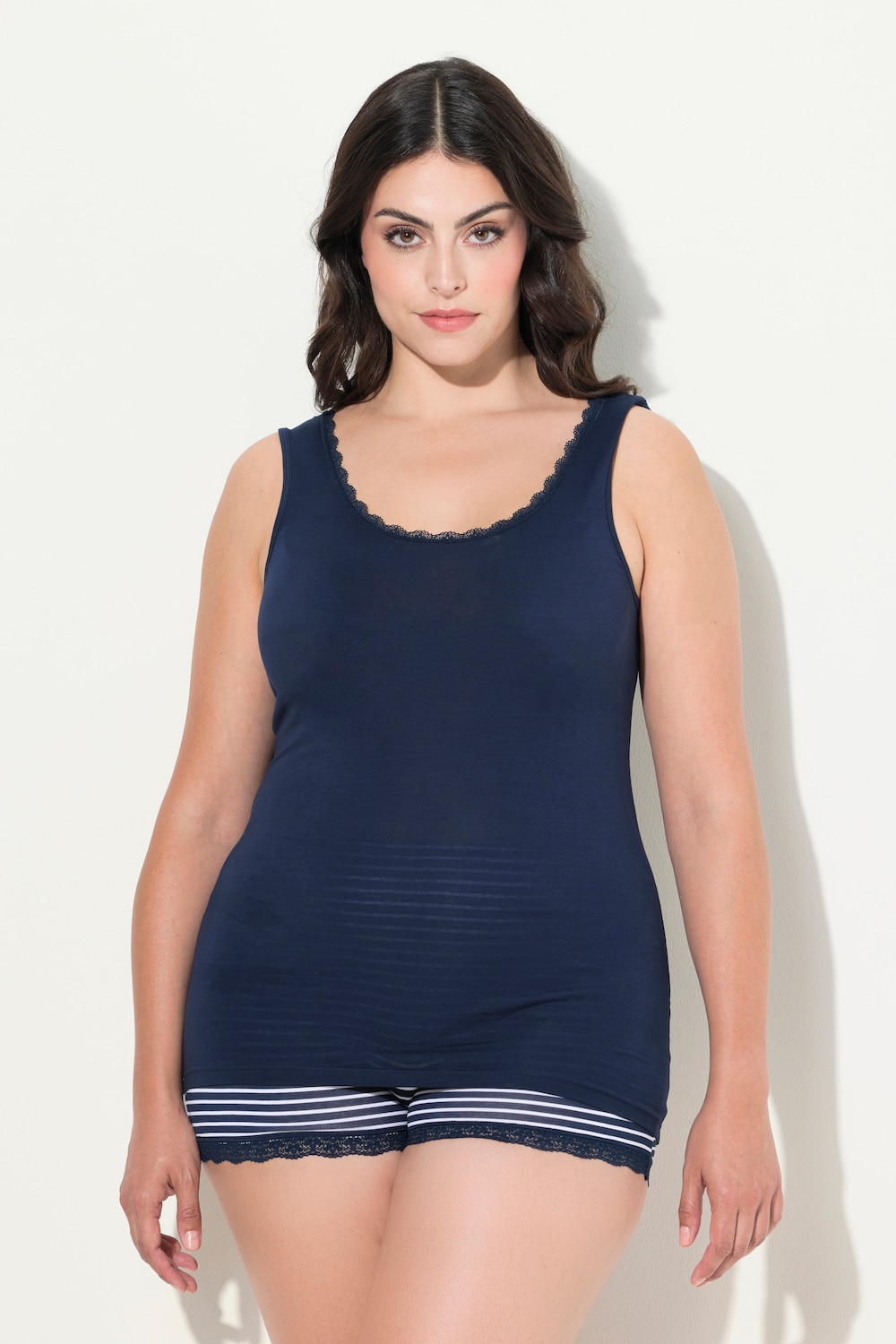 Große Größen Unterhemd, Damen, blau, Größe: 42/44, Baumwolle, Ulla Popken