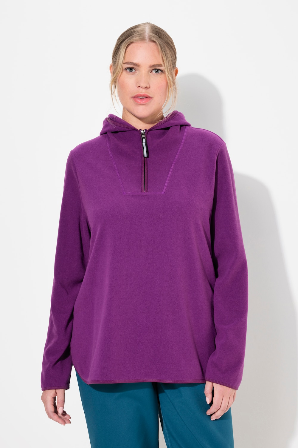 Große Größen Fleece-Troyer, Damen, lila, Größe: 46/48, Polyester, Ulla Popken