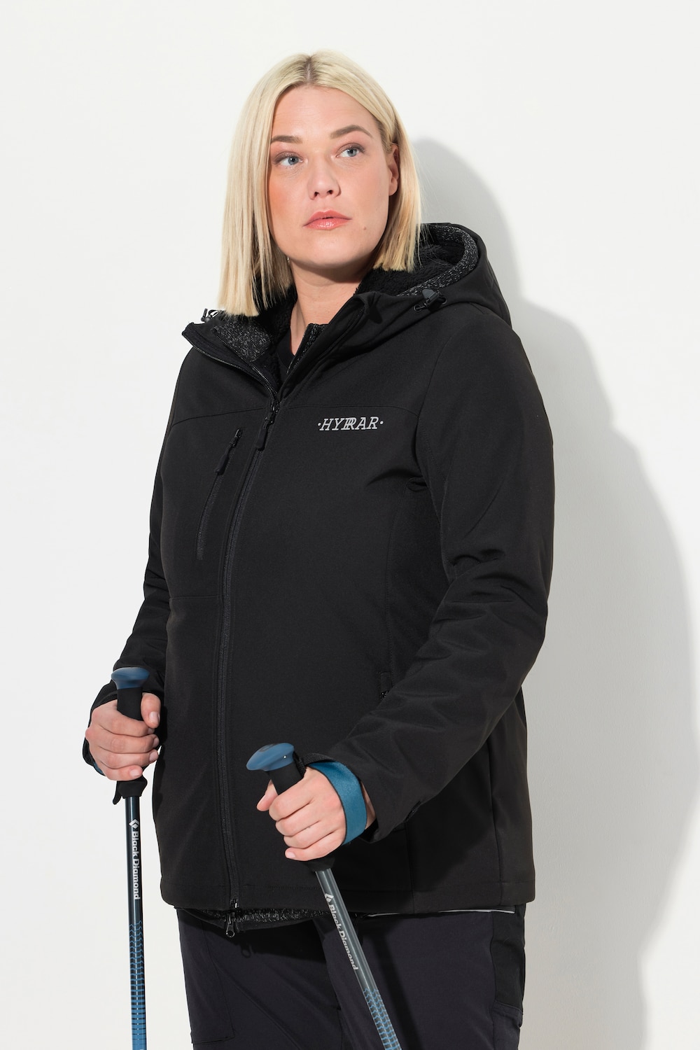 Große Größen HYPRAR Softshelljacke, Damen, schwarz, Größe: 58/60, Baumwolle/Synthetische Fasern, Ulla Popken