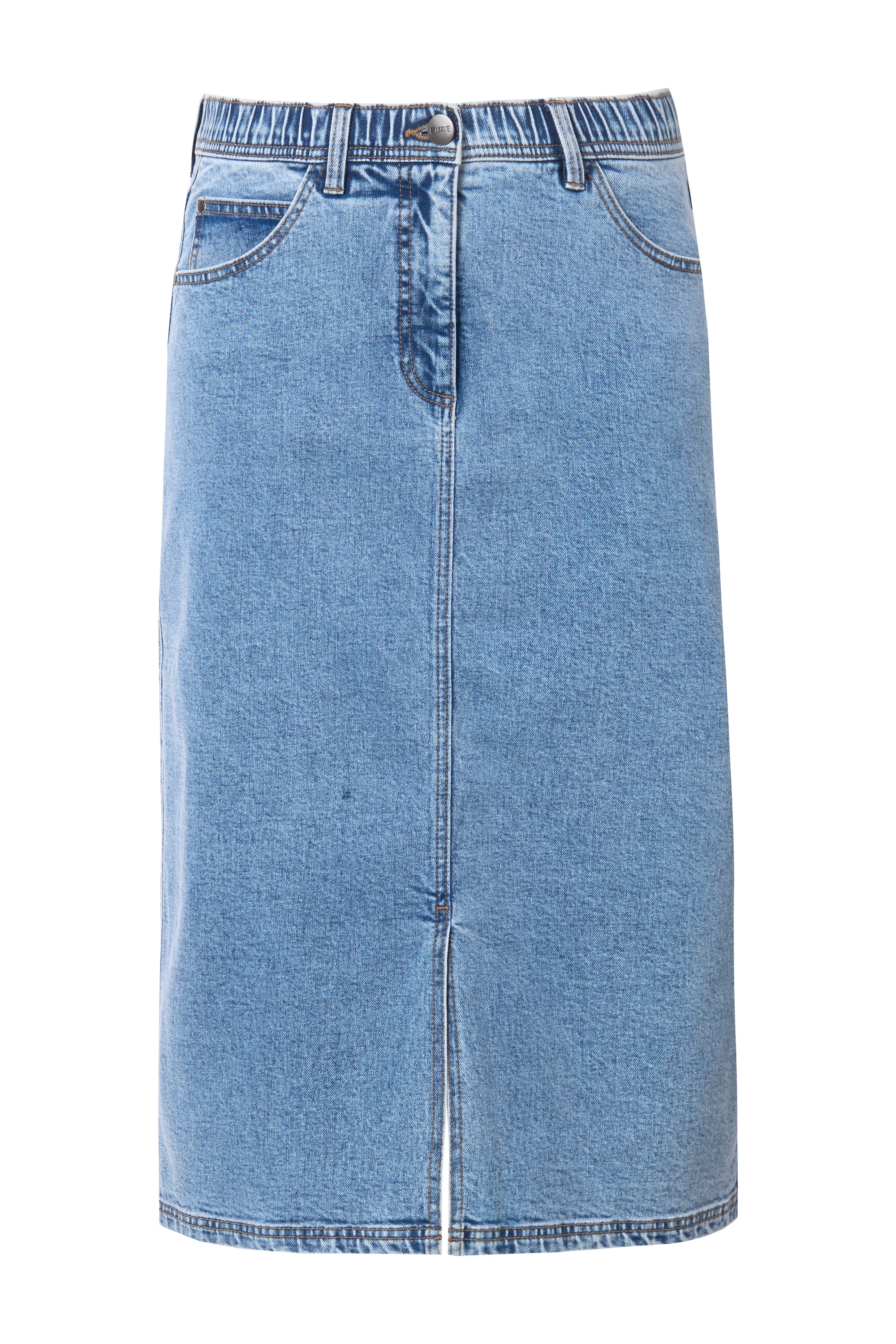Ulla Popken Damen große Größen Jeansrock Komfortbund 5 Pocket Schnitt