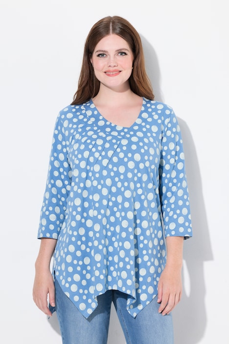 Eco Cotton Asymmetric Polka Dot Tunic Tee