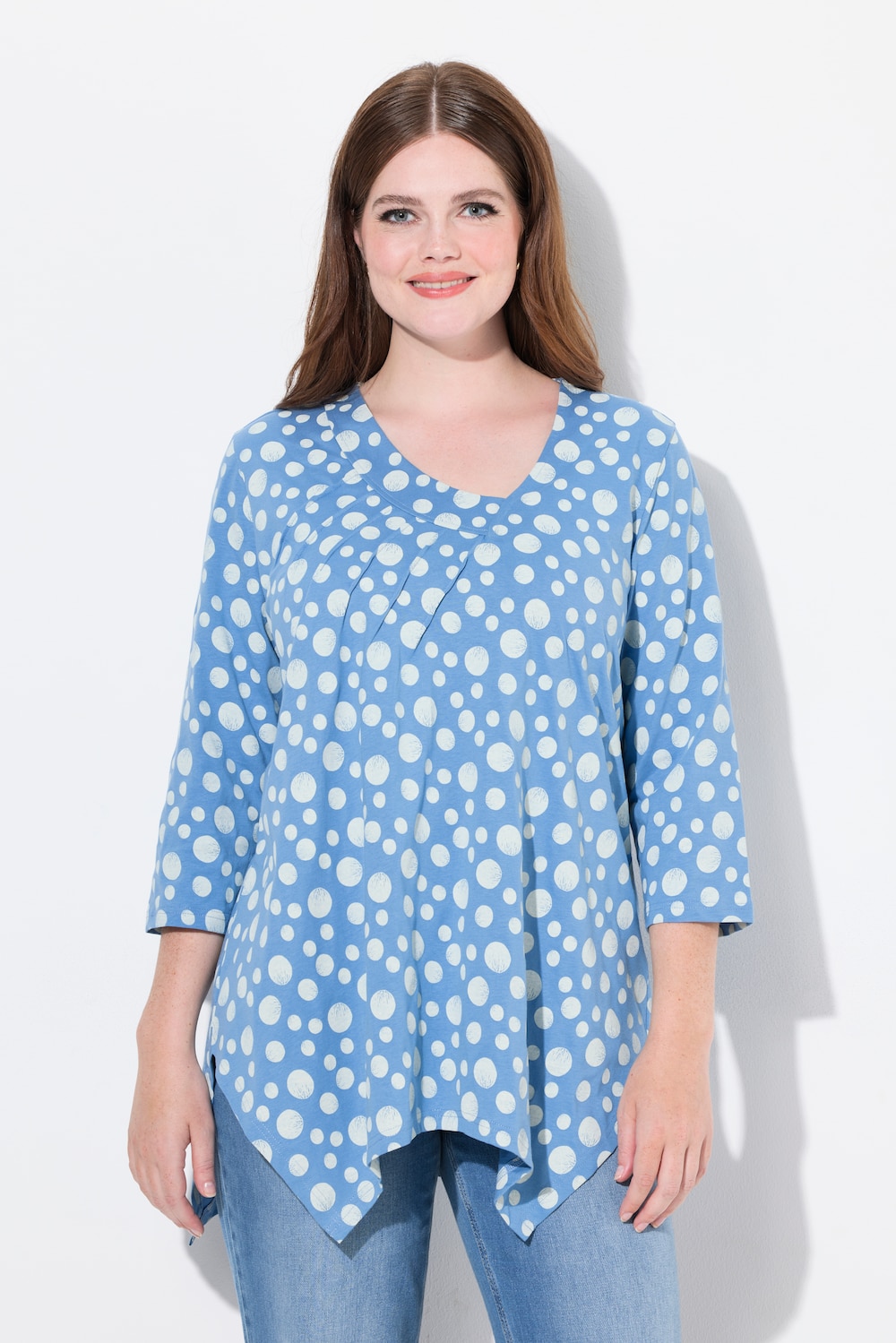 Große Größen Shirt, Damen, blau, Größe: 42/44, Baumwolle, Ulla Popken