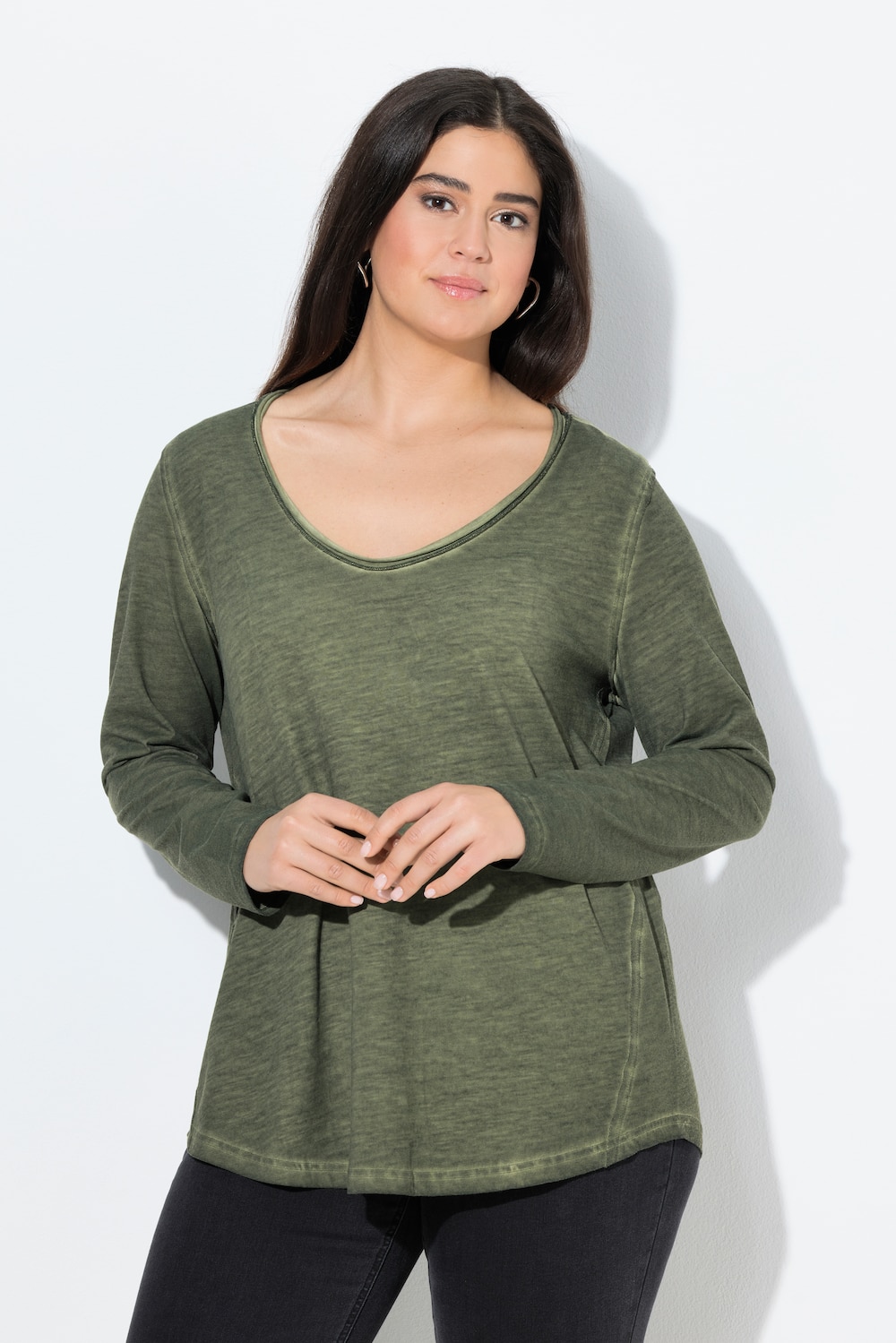 Große Größen Shirt, Damen, braun, Größe: 42/44, Baumwolle/Polyester, Ulla Popken