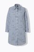 Longbluse, Streifen, Schriftmuster, Hemdkragen, Langarm