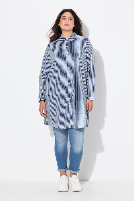 Striped Lettered Shirt Dress