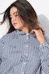 Longbluse, Streifen, Schriftmuster, Hemdkragen, Langarm