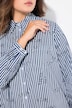 Longbluse, Streifen, Schriftmuster, Hemdkragen, Langarm