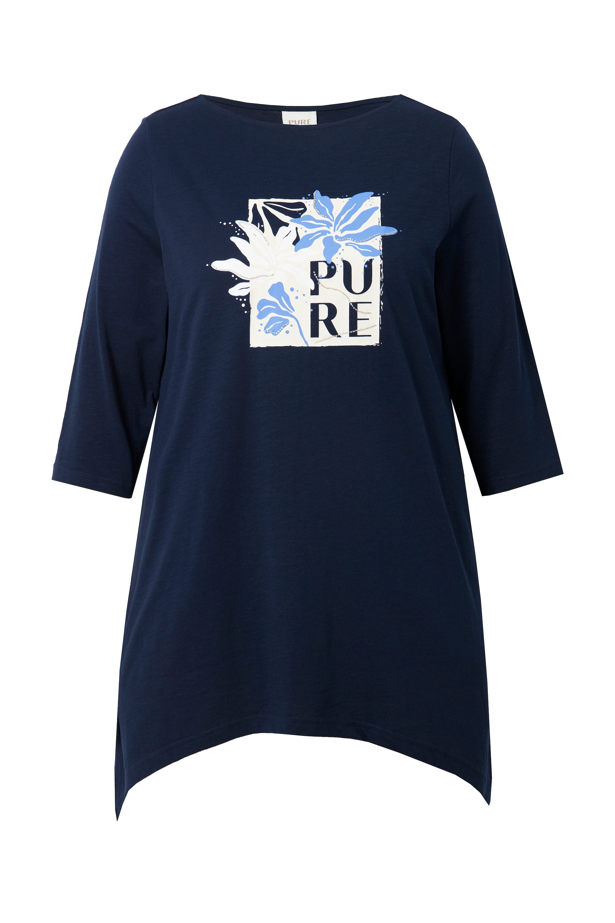 Ulla Popken Damen große Größen Shirt PURE U Boot Ausschnitt 3 4 Arm