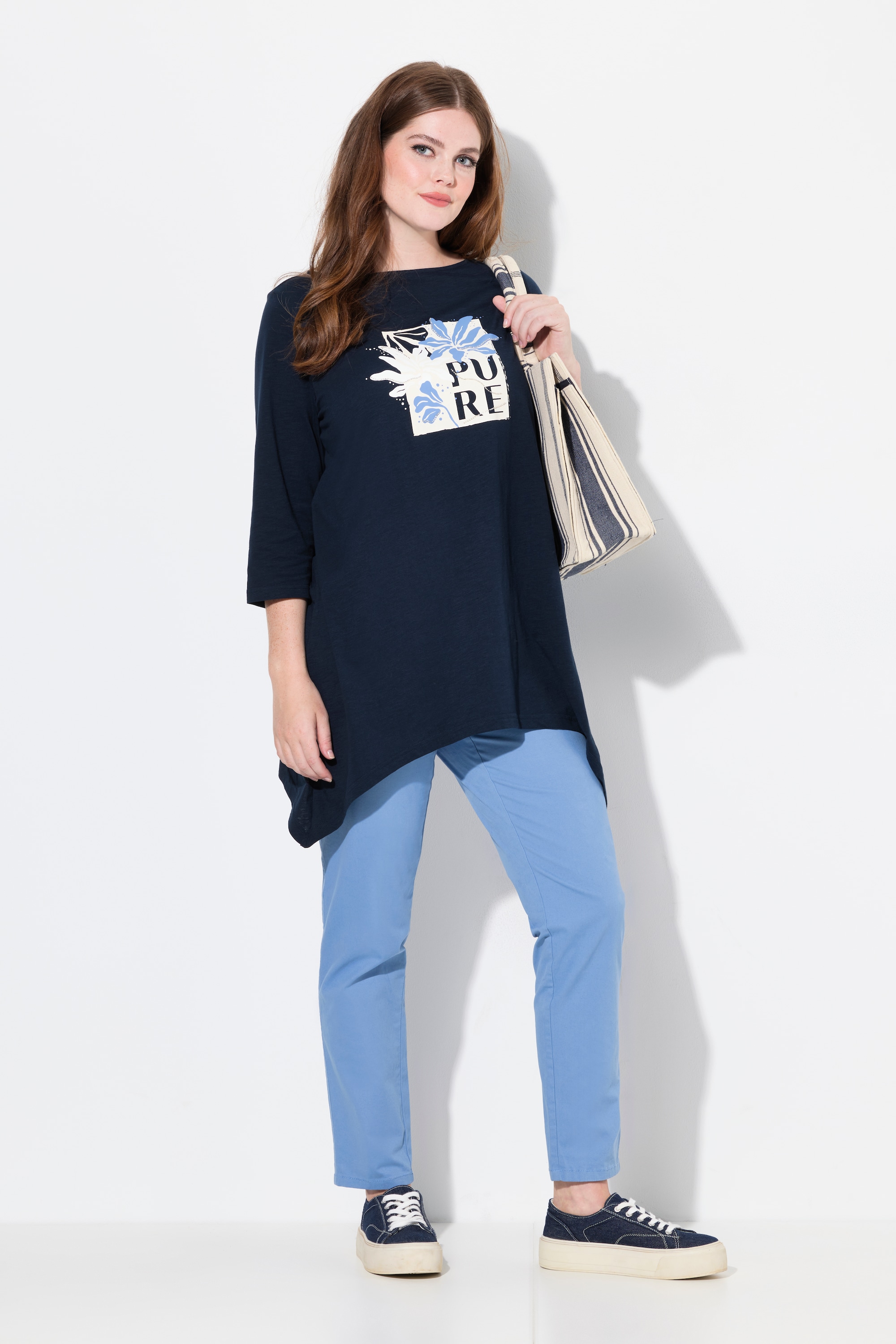 Ulla Popken Damen große Größen Shirt PURE U Boot Ausschnitt 3 4 Arm