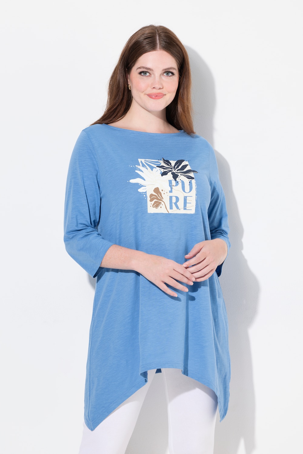 Große Größen Shirt, Damen, blau, Größe: 50/52, Baumwolle, Ulla Popken